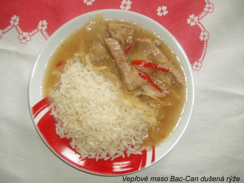 Vepřové maso Bac-Can dušená rýže